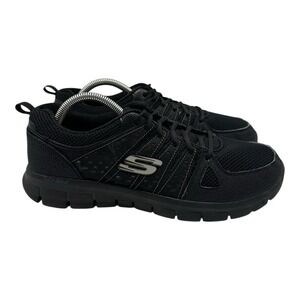 Skechers Synergy Look Book Shoes Womens Sz 11 Black Casual Lace UpSneakers 11963